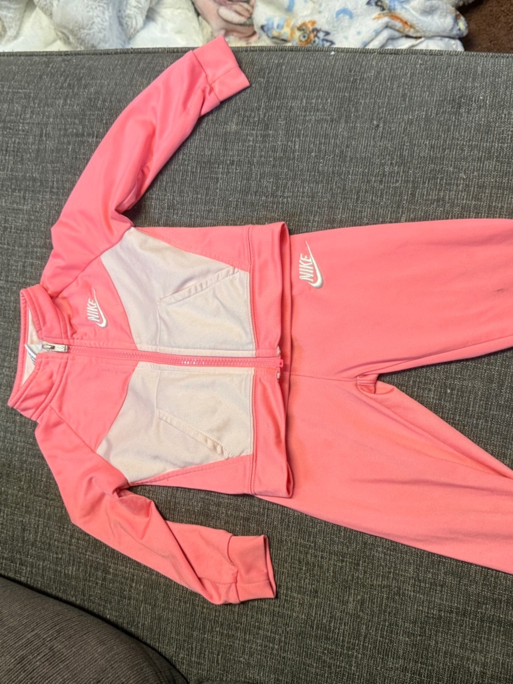 Nike Kids Pink Two-Piece Tracksuit Set